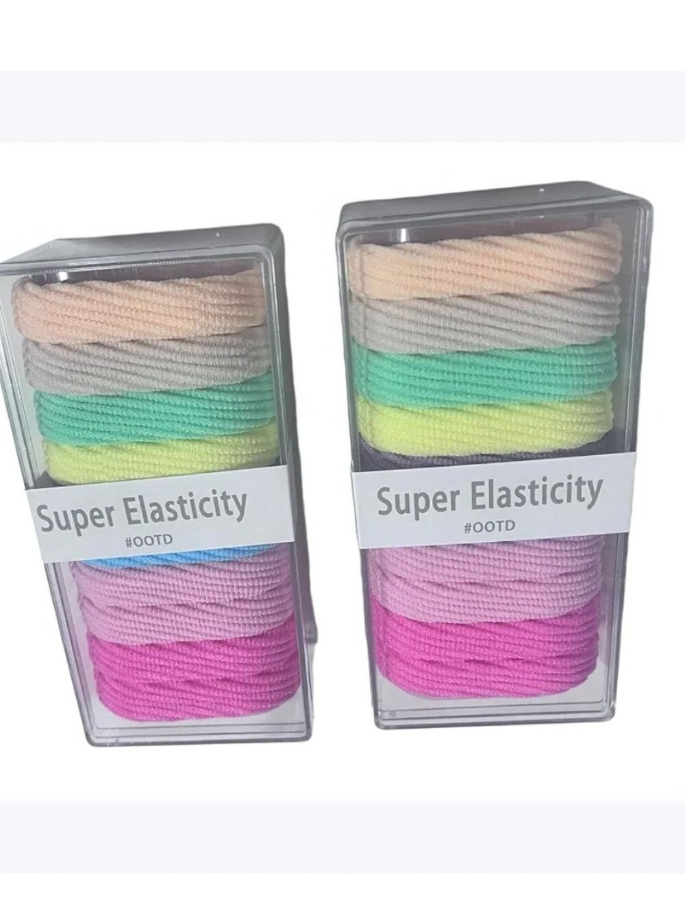 Rainbow Thick Hair Ties, Ponytail Holders for Women Girls Strong Pastel Rainbow